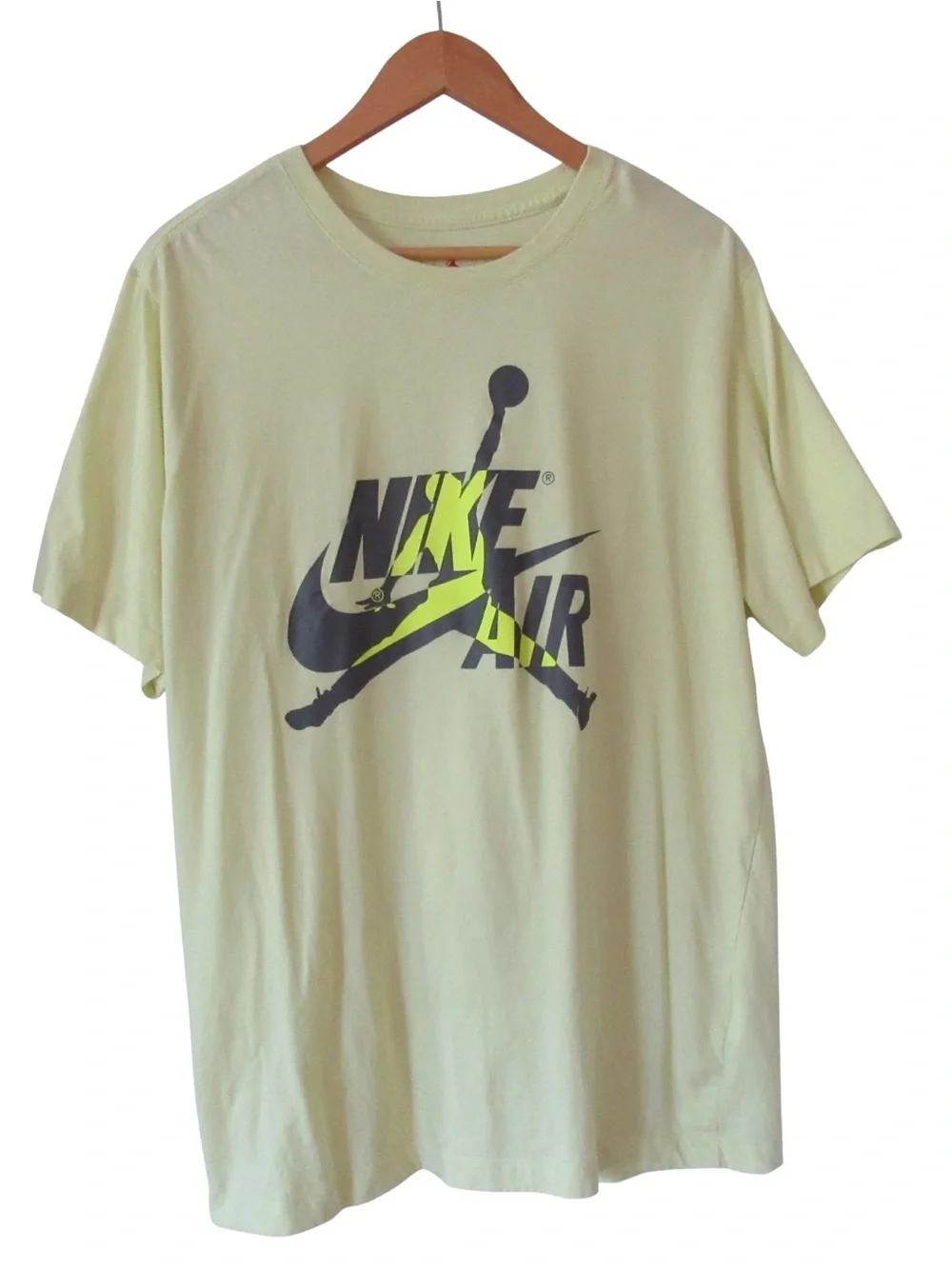 Nike Mens Air Jordan Jumpman T Shirt XL Yellow Short Sleeves Crewneck Cotton